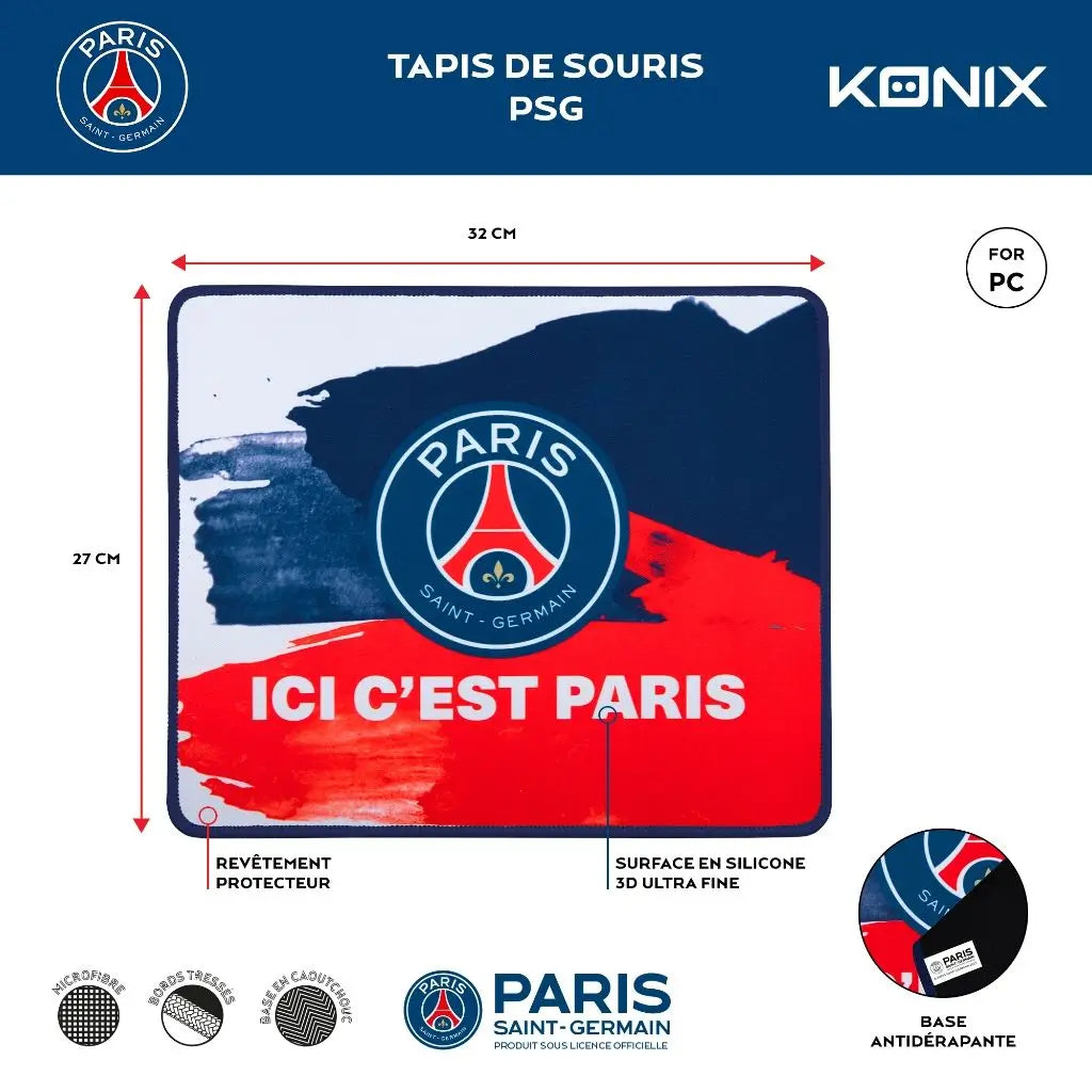 Tapis de souris PSG M 32 x 27 cm
