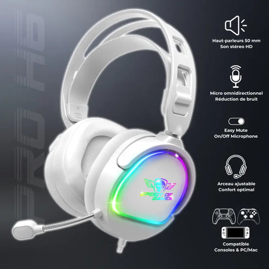 Casque Gamer PRO-H6 Artic