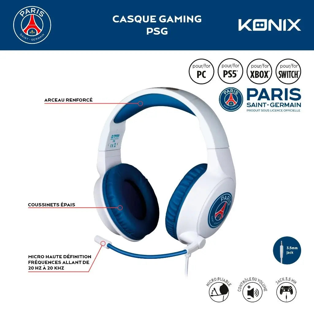 Casque Gamer Filaire PSG Officiel